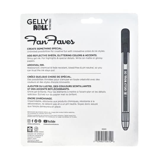 Sakura® Gelly Roll® 0.8mm Medium Point Retractable Fan Faves Gel Pen Set